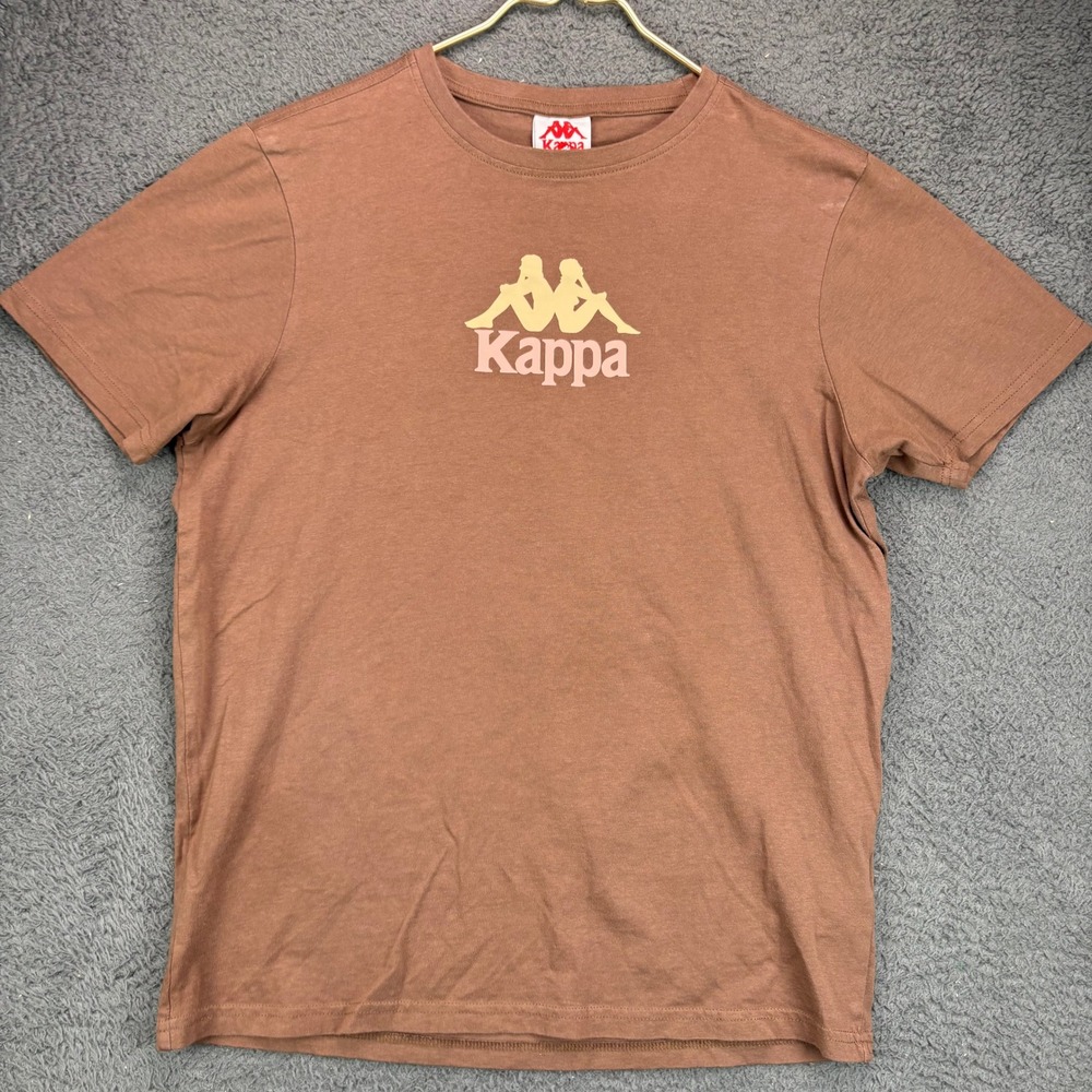 Kappa Mens Graphic Logo T-Shirt Brown Size Medium Short Sleeve Crew Neck